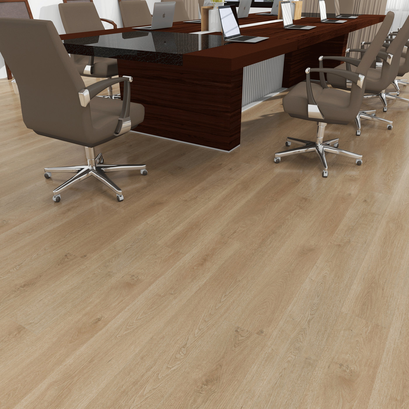 A room finished in Cenote Hickory Whisper Woods Lite flooring