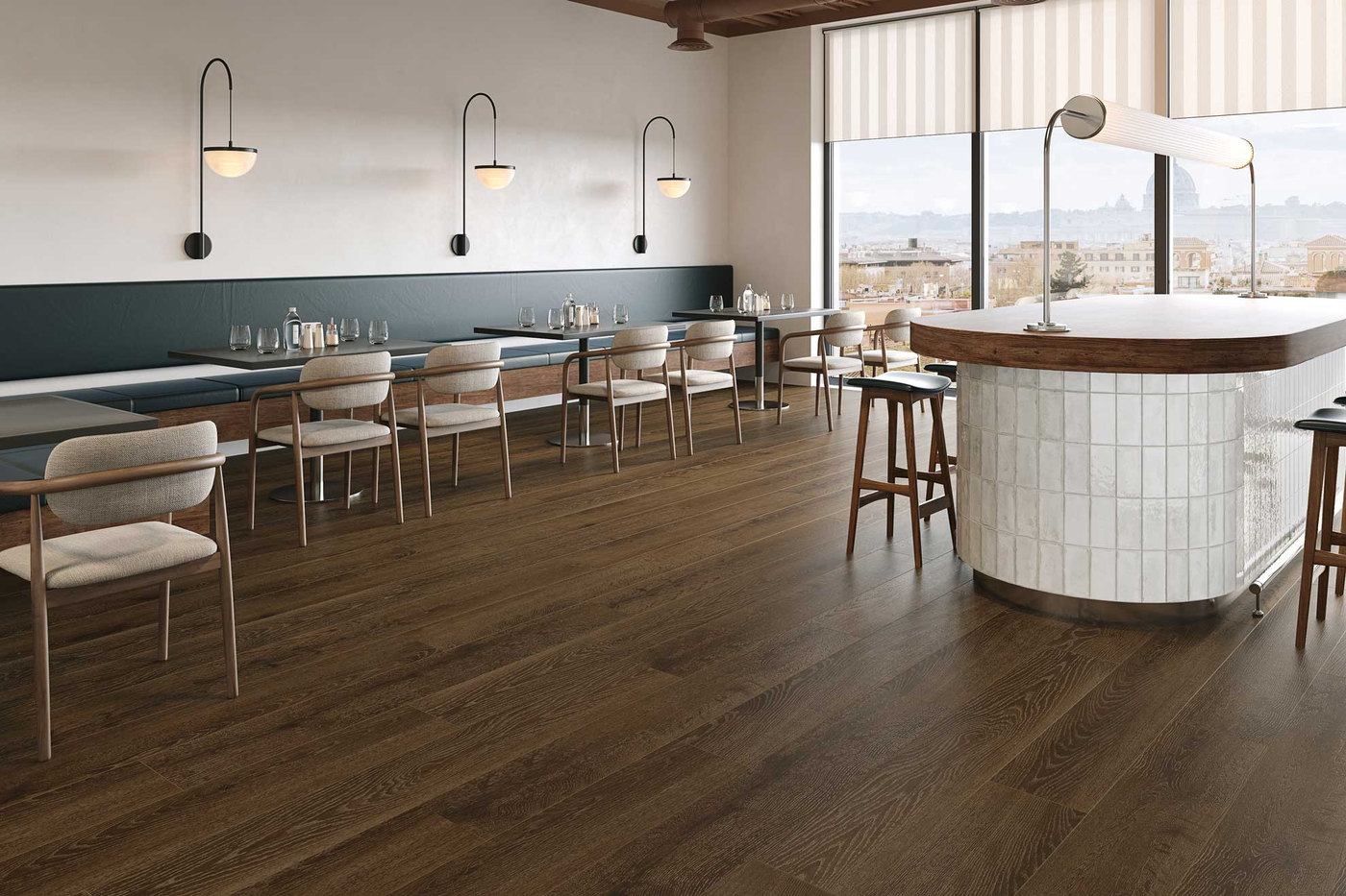 A room finished in Espresso Apres flooring