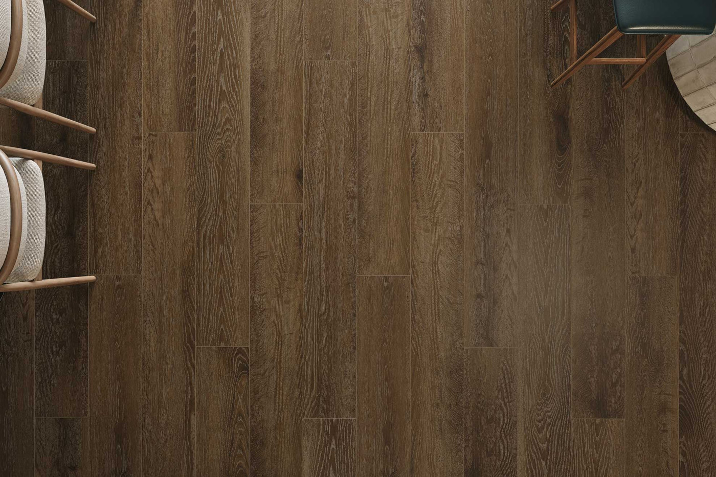 Espresso flooring from the Apres collection, shown as a plank swatch