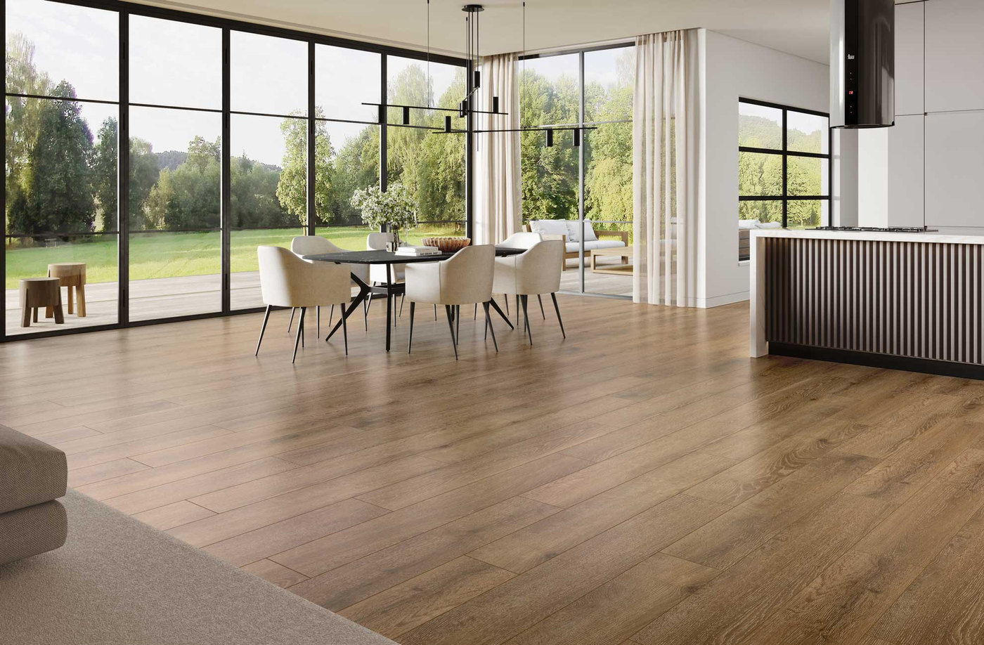 A room finished in Mocha Apres flooring