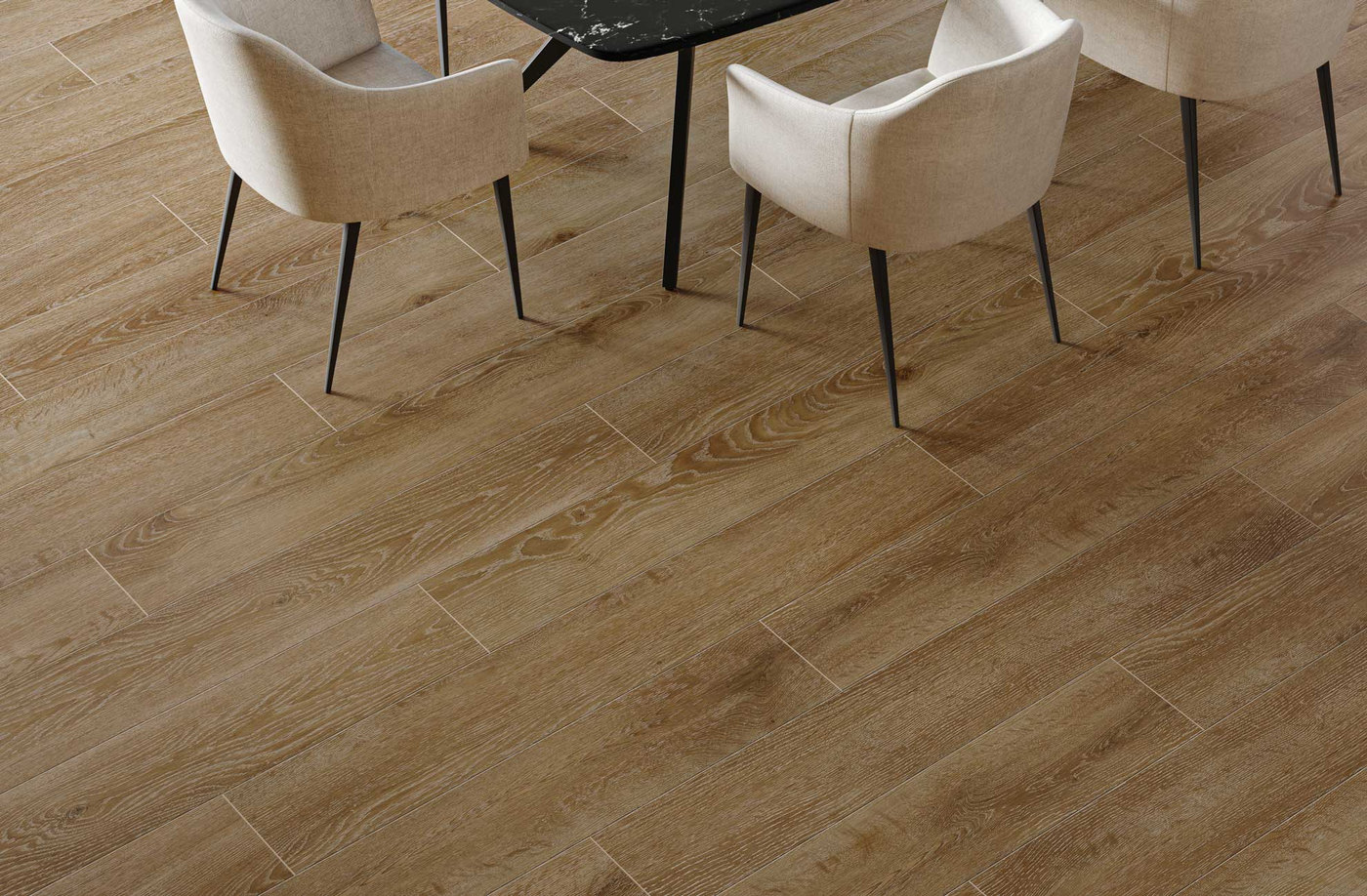 Mocha flooring from the Apres collection, shown as a plank swatch