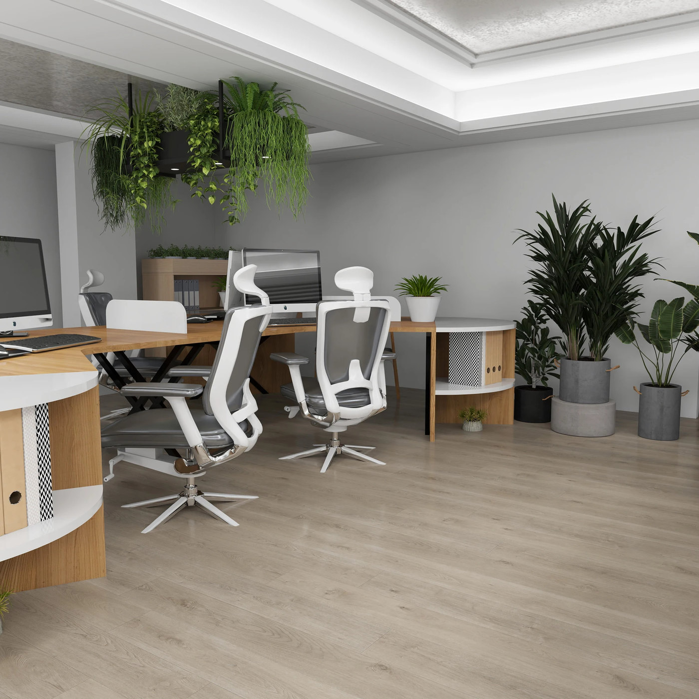 A room finished in Nordic Shadow Whisper Woods Lite flooring
