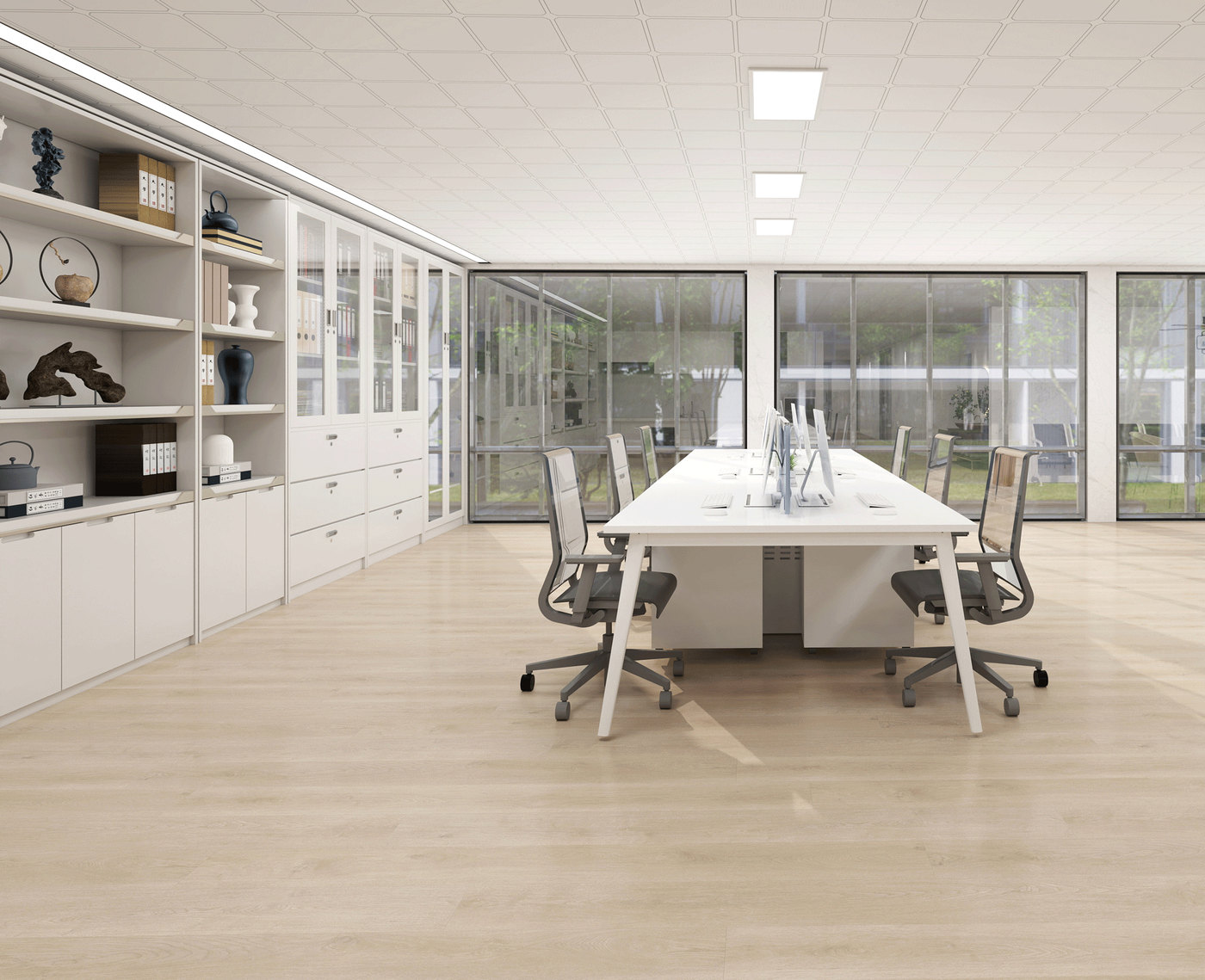 A room finished in Oslo Ash Whisper Woods Lite flooring