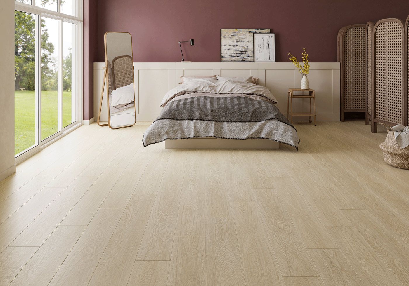 A room finished in Pacific Dune Iris 8mm flooring