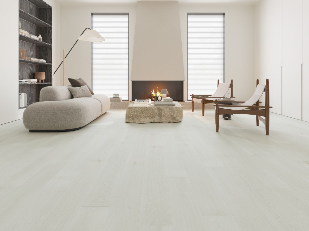A room finished in White Knight Blue Armor flooring